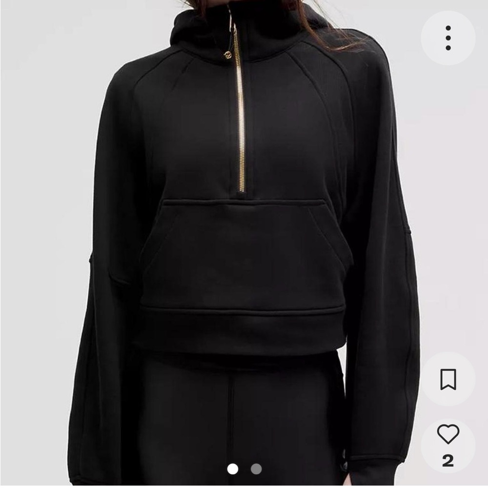 Lululemon Scuba Half Zip Hoodie Black & Gold